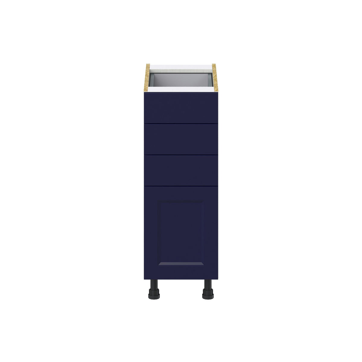 Hugo&Borg Lorette 12-in W x 34.5-in H x 24-in D Navy Blue 4-Drawer Base Fully Assembled Cabinet (Recessed Panel Style)