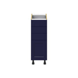 Hugo&Borg Lorette 12-in W x 34.5-in H x 24-in D Navy Blue 4-Drawer Base Fully Assembled Cabinet (Recessed Panel Style)