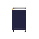 Hugo&Borg Lorette 21-in W x 34.5-in H x 24-in D Navy Blue 1-Drawer Base Fully Assembled Cabinet (Recessed Panel Shaker Style)