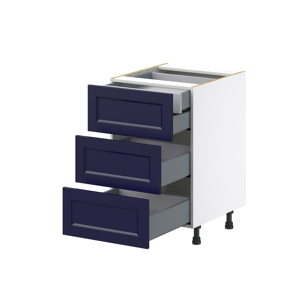 Hugo&Borg Lorette 21-in W x 34.5-in H x 24-in D Navy Blue 4-Drawer Base Fully Assembled Cabinet (Recessed Panel Style)