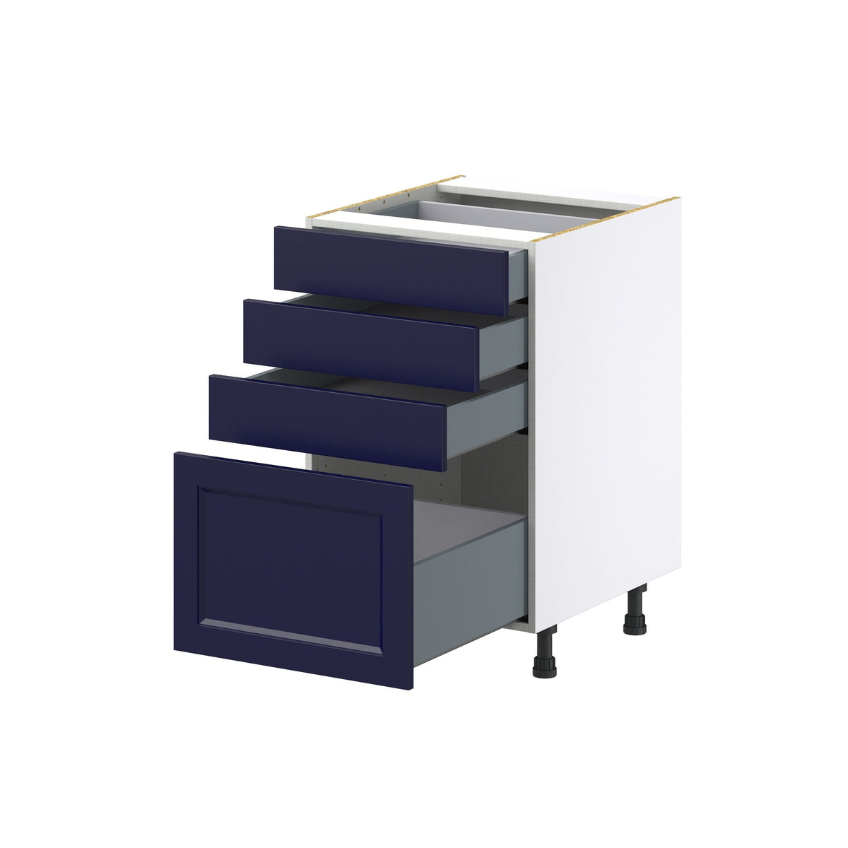 Hugo&Borg Lorette 21-in W x 34.5-in H x 24-in D Navy Blue 4-Drawer Base Fully Assembled Cabinet (Recessed Panel Style)