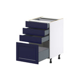 Hugo&Borg Lorette 21-in W x 34.5-in H x 24-in D Navy Blue 4-Drawer Base Fully Assembled Cabinet (Recessed Panel Style)