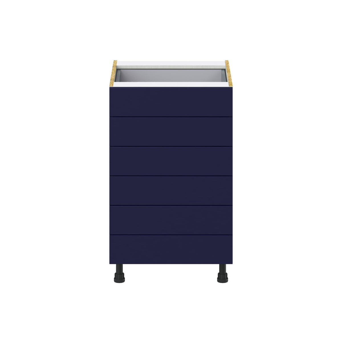 Hugo&Borg Lorette 21-in W x 34.5-in H x 24-in D Navy Blue 6-Drawer Base Fully Assembled Cabinet (Recessed Panel Style)