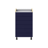 Hugo&Borg Lorette 21-in W x 34.5-in H x 24-in D Navy Blue 6-Drawer Base Fully Assembled Cabinet (Recessed Panel Style)