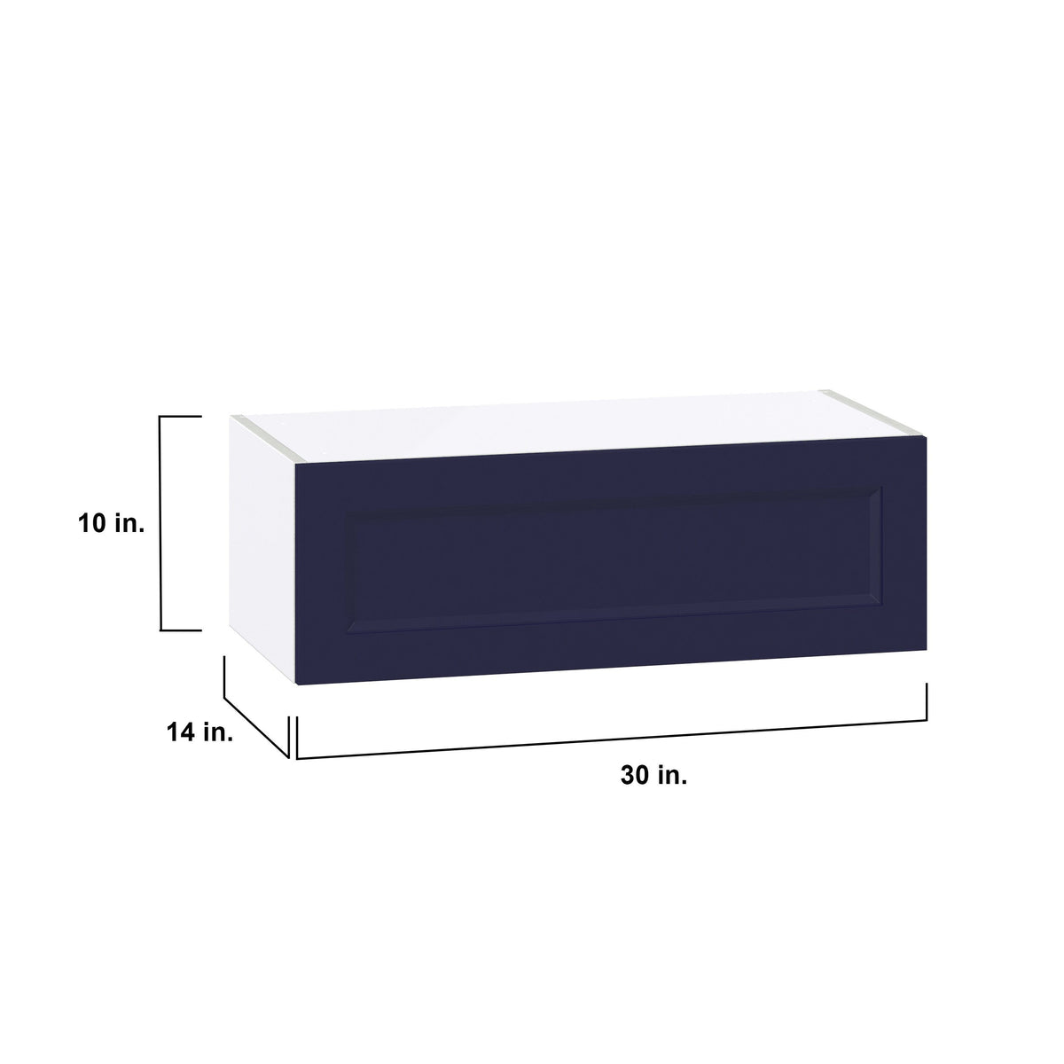 Hugo&Borg Lorette 30-in W x 10-in H x 14-in D Navy Blue Wall Fully Assembled Cabinet (Recessed Panel Shaker Door Style)