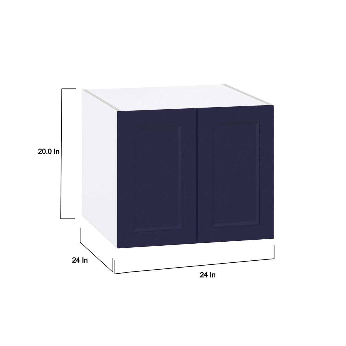 Hugo&Borg Lorette 24-in W x 20-in H x 24-in D Navy Blue Wall Fully Assembled Cabinet (Recessed Panel Shaker Door Style)