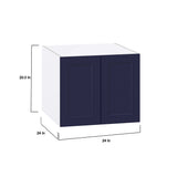 Hugo&Borg Lorette 24-in W x 20-in H x 24-in D Navy Blue Wall Fully Assembled Cabinet (Recessed Panel Shaker Door Style)