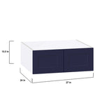 Hugo&Borg Lorette 27-in W x 10-in H x 24-in D Navy Blue Wall Fully Assembled Cabinet (Recessed Panel Shaker Door Style)