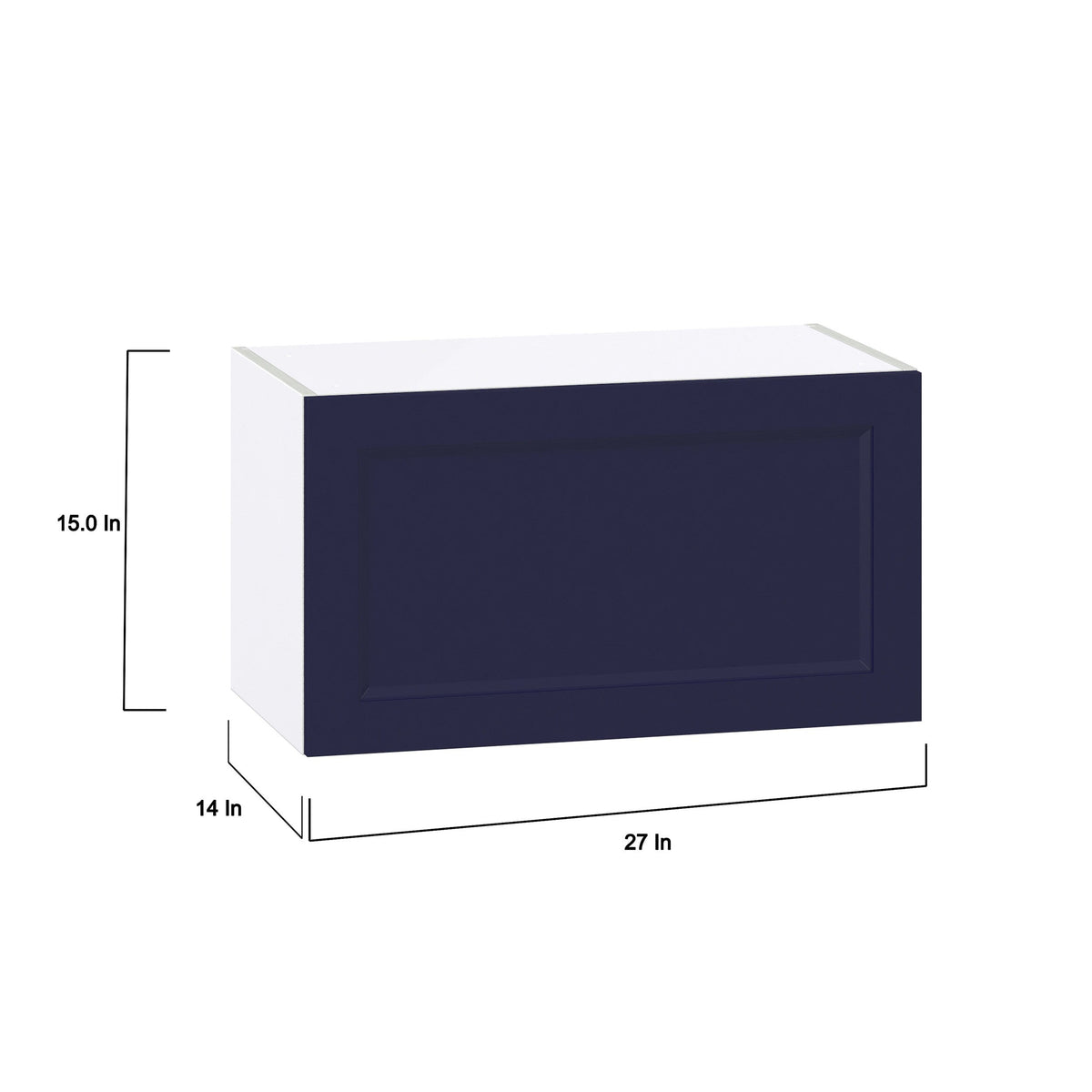 Hugo&Borg Lorette 27-in W x 15-in H x 14-in D Navy Blue Wall Fully Assembled Cabinet (Recessed Panel Shaker Door Style)