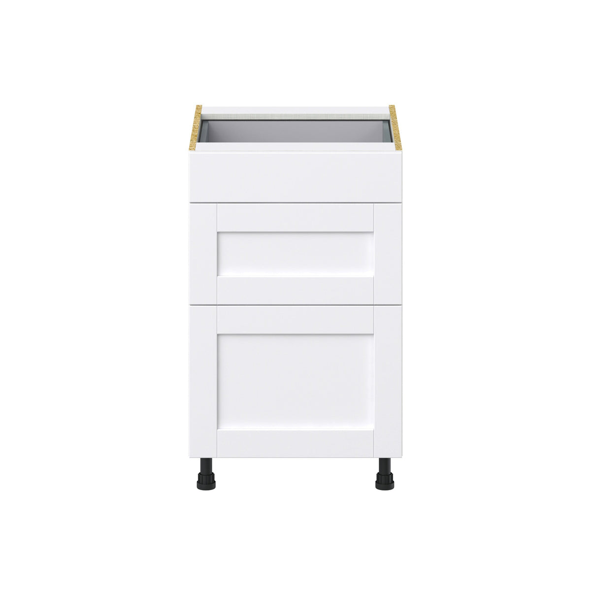 Hugo&Borg Rosemont 21-in W x 34.5-in H x 24-in D Glacier White 3-Drawer Base Fully Assembled Cabinet (Recessed Panel Style)