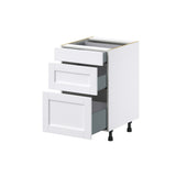 Hugo&Borg Rosemont 21-in W x 34.5-in H x 24-in D Glacier White 3-Drawer Base Fully Assembled Cabinet (Recessed Panel Style)