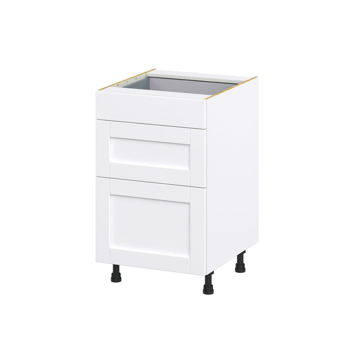 Hugo&Borg Rosemont 21-in W x 34.5-in H x 24-in D Glacier White 3-Drawer Base Fully Assembled Cabinet (Recessed Panel Style)