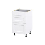 Hugo&Borg Rosemont 21-in W x 34.5-in H x 24-in D Glacier White 3-Drawer Base Fully Assembled Cabinet (Recessed Panel Style)
