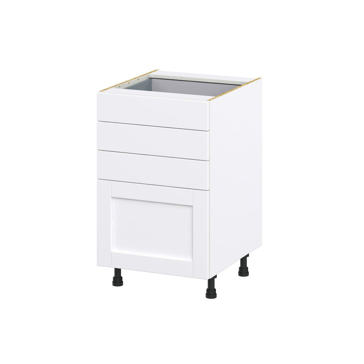 Hugo&Borg Rosemont 21-in W x 34.5-in H x 24-in D Glacier White 4-Drawer Base Fully Assembled Cabinet (Recessed Panel Style)