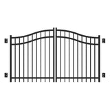 Freedom New Haven 4-ft H x 8-ft W Black Aluminum Spaced Picket Arched-top Decorative Fence Gate