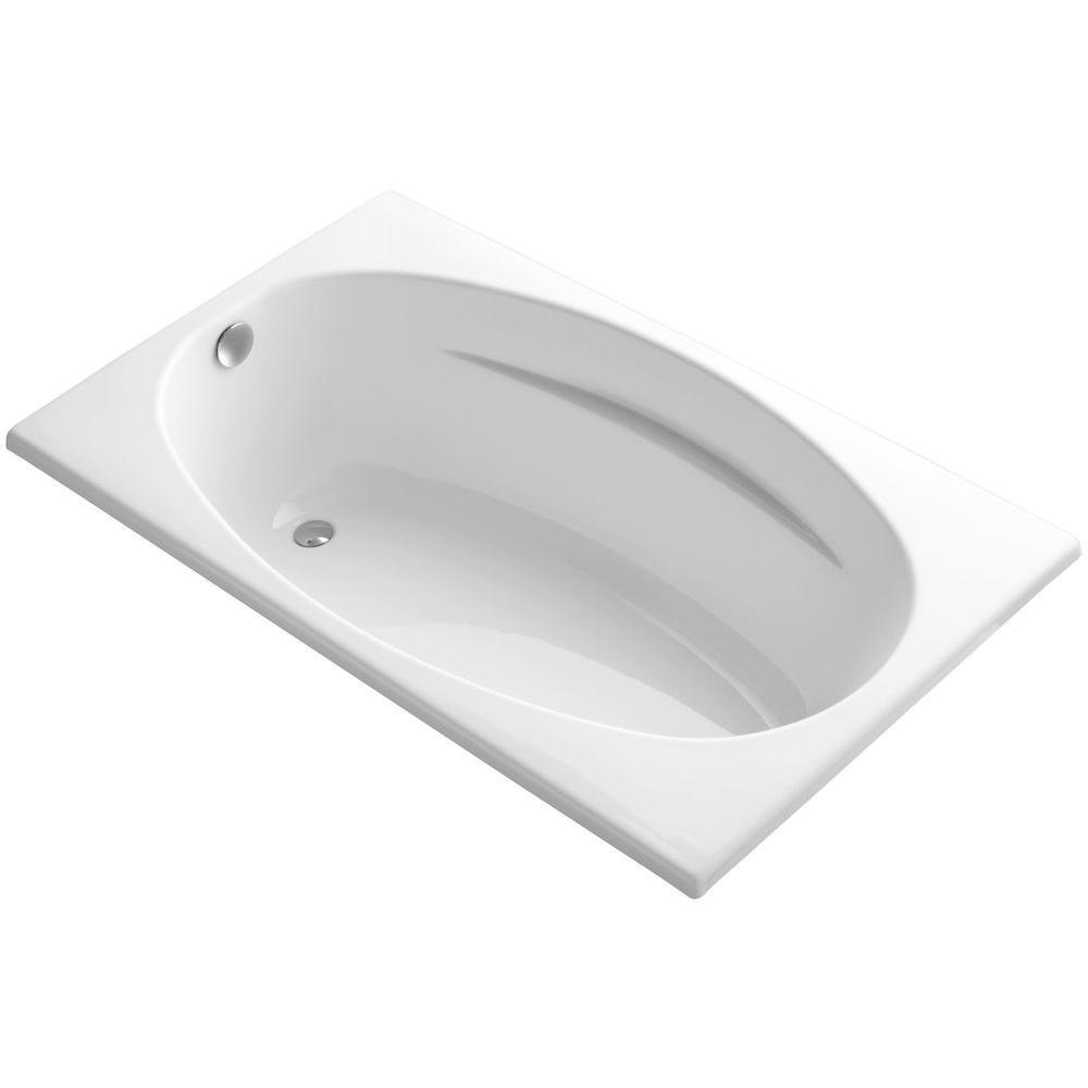 ProFlex 6036 5 ft. Rectangle Reversible Drain Soaking Tub in Biscuit - Super Arbor
