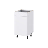 Hugo&Borg Lasalle 18-in W x 34.5-in H x 21-in D Bright White Slab 1-Drawer Base Fully Assembled Cabinet (Flat Panel Slab Door Style)