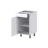 Hugo&Borg Lasalle 18-in W x 34.5-in H x 21-in D Bright White Slab 1-Drawer Base Fully Assembled Cabinet (Flat Panel Slab Door Style)