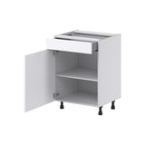 Hugo&Borg Lasalle 24-in W x 34.5-in H x 21-in D Bright White Slab 1-Drawer Base Fully Assembled Cabinet (Flat Panel Slab Door Style)