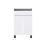 Hugo&Borg Lasalle 24-in W x 34.5-in H x 21-in D Bright White Slab Sink Base Fully Assembled Cabinet (Flat Panel Slab Style)