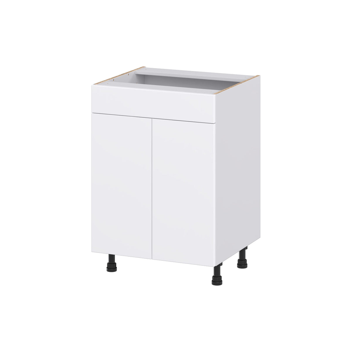 Hugo&Borg Lasalle 24-in W x 34.5-in H x 21-in D Bright White Slab Sink Base Fully Assembled Cabinet (Flat Panel Slab Style)