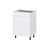 Hugo&Borg Lasalle 24-in W x 34.5-in H x 21-in D Bright White Slab Sink Base Fully Assembled Cabinet (Flat Panel Slab Style)