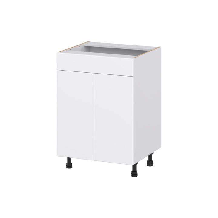 Hugo&Borg Lasalle 24-in W x 34.5-in H x 21-in D Bright White Slab Sink Base Fully Assembled Cabinet (Flat Panel Slab Style)