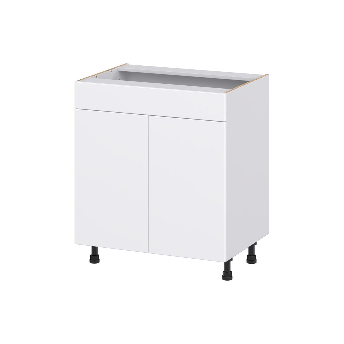Hugo&Borg Lasalle 30-in W x 34.5-in H x 21-in D Bright White Slab Sink Base Fully Assembled Cabinet (Flat Panel Slab Style)