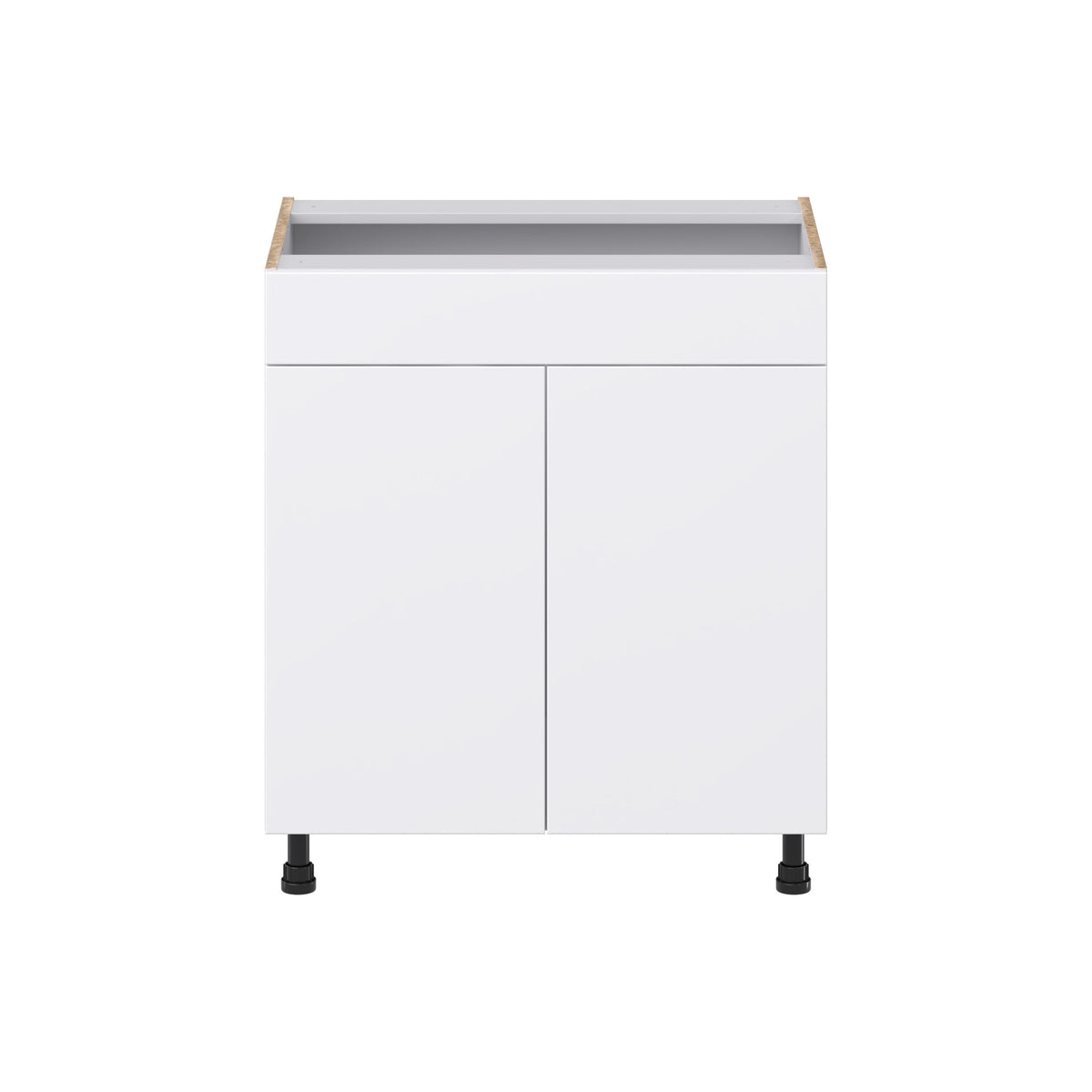 Hugo&Borg Lasalle 30-in W x 34.5-in H x 21-in D Bright White Slab Sink Base Fully Assembled Cabinet (Flat Panel Slab Style)