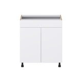 Hugo&Borg Lasalle 30-in W x 34.5-in H x 21-in D Bright White Slab Sink Base Fully Assembled Cabinet (Flat Panel Slab Style)