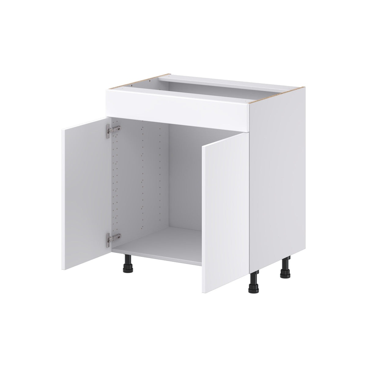 Hugo&Borg Lasalle 30-in W x 34.5-in H x 21-in D Bright White Slab Sink Base Fully Assembled Cabinet (Flat Panel Slab Style)