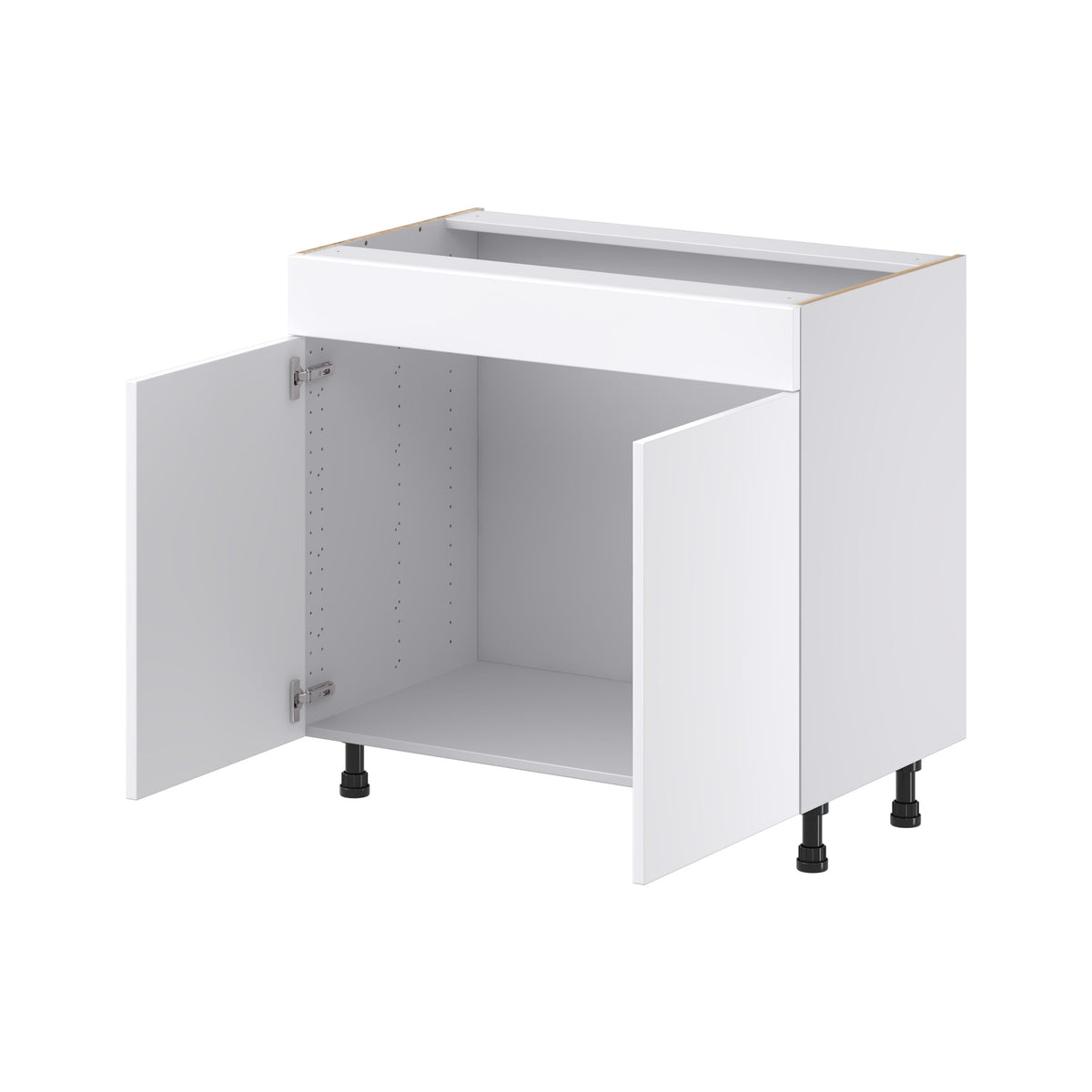 Hugo&Borg Lasalle 36-in W x 34.5-in H x 21-in D Bright White Slab Sink Base Fully Assembled Cabinet (Flat Panel Slab Style)