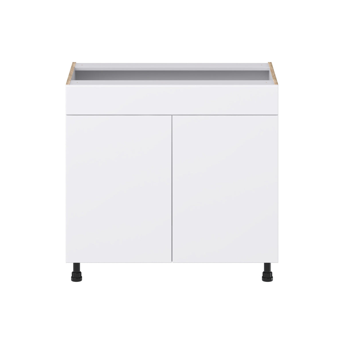 Hugo&Borg Lasalle 36-in W x 34.5-in H x 21-in D Bright White Slab Sink Base Fully Assembled Cabinet (Flat Panel Slab Style)