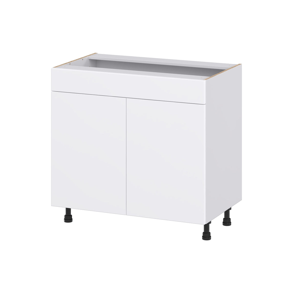 Hugo&Borg Lasalle 36-in W x 34.5-in H x 21-in D Bright White Slab Sink Base Fully Assembled Cabinet (Flat Panel Slab Style)