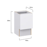 Hugo&Borg Lasalle 18-in W x 34.5-in H x 21-in D Bright White Slab Base Fully Assembled Cabinet (Flat Panel Slab Door Style)