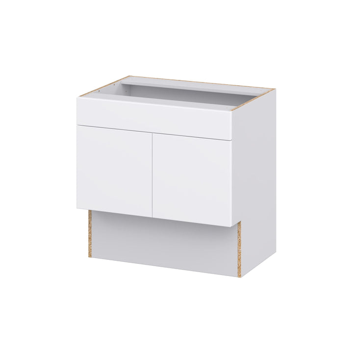 Hugo&Borg Lasalle 30-in W x 30-in H x 21-in D Bright White Slab Sink Base Fully Assembled Cabinet (Flat Panel Slab Style)