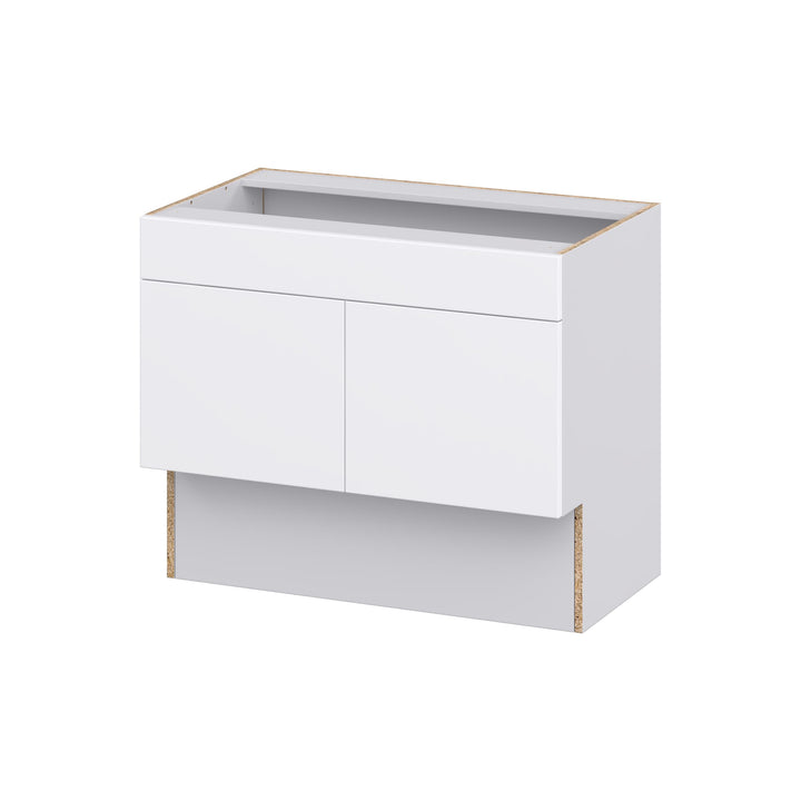 Hugo&Borg Lasalle 36-in W x 30-in H x 21-in D Bright White Slab Sink Base Fully Assembled Cabinet (Flat Panel Slab Style)