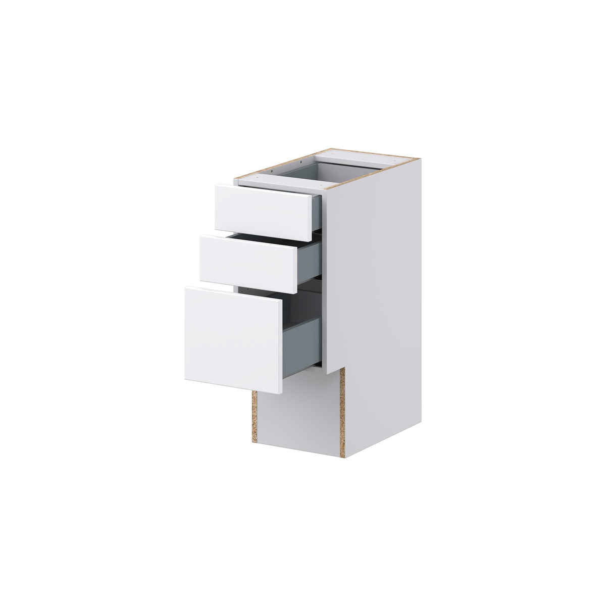 Hugo&Borg Lasalle 12-in W x 30-in H x 21-in D Bright White Slab 4-Drawer Base Fully Assembled Cabinet (Flat Panel Style)