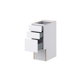 Hugo&Borg Lasalle 12-in W x 30-in H x 21-in D Bright White Slab 4-Drawer Base Fully Assembled Cabinet (Flat Panel Style)