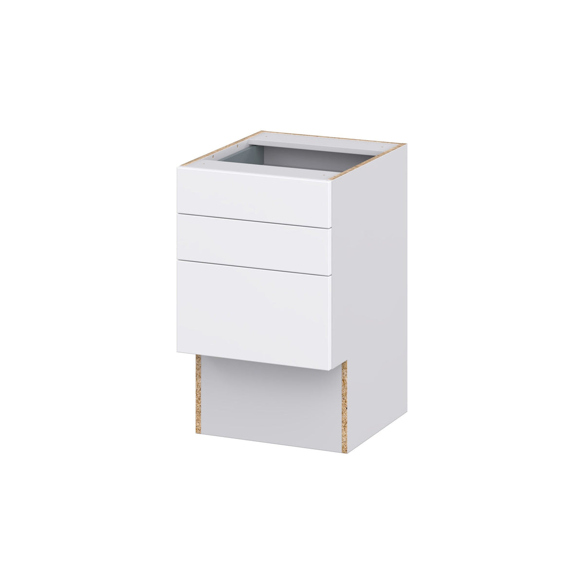 Hugo&Borg Lasalle 18-in W x 30-in H x 21-in D Bright White Slab 3-Drawer Base Fully Assembled Cabinet (Flat Panel Style)