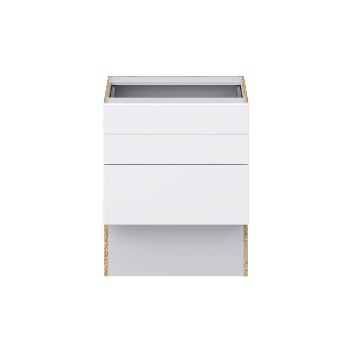 Hugo&Borg Lasalle 24-in W x 30-in H x 21-in D Bright White Slab 3-Drawer Base Fully Assembled Cabinet (Flat Panel Style)