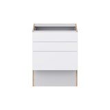 Hugo&Borg Lasalle 24-in W x 30-in H x 21-in D Bright White Slab 3-Drawer Base Fully Assembled Cabinet (Flat Panel Style)