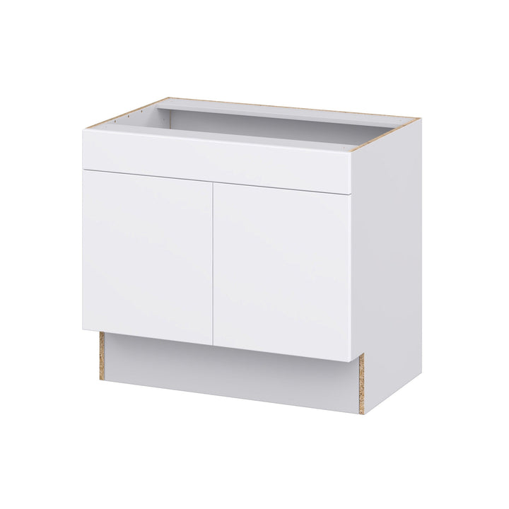 Hugo&Borg Lasalle 36-in W x 32.5-in H x 24-in D Bright White Slab Sink Base Fully Assembled Cabinet (Flat Panel Slab Style)