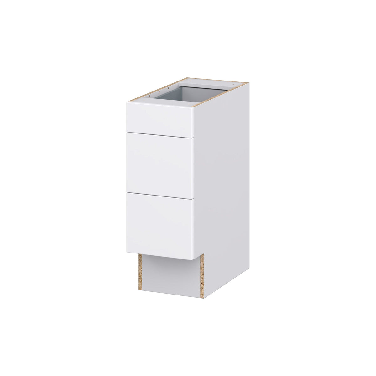 Hugo&Borg Lasalle 12-in W x 32.5-in H x 25-in D Bright White Slab 3-Drawer Base Fully Assembled Cabinet (Flat Panel Style)