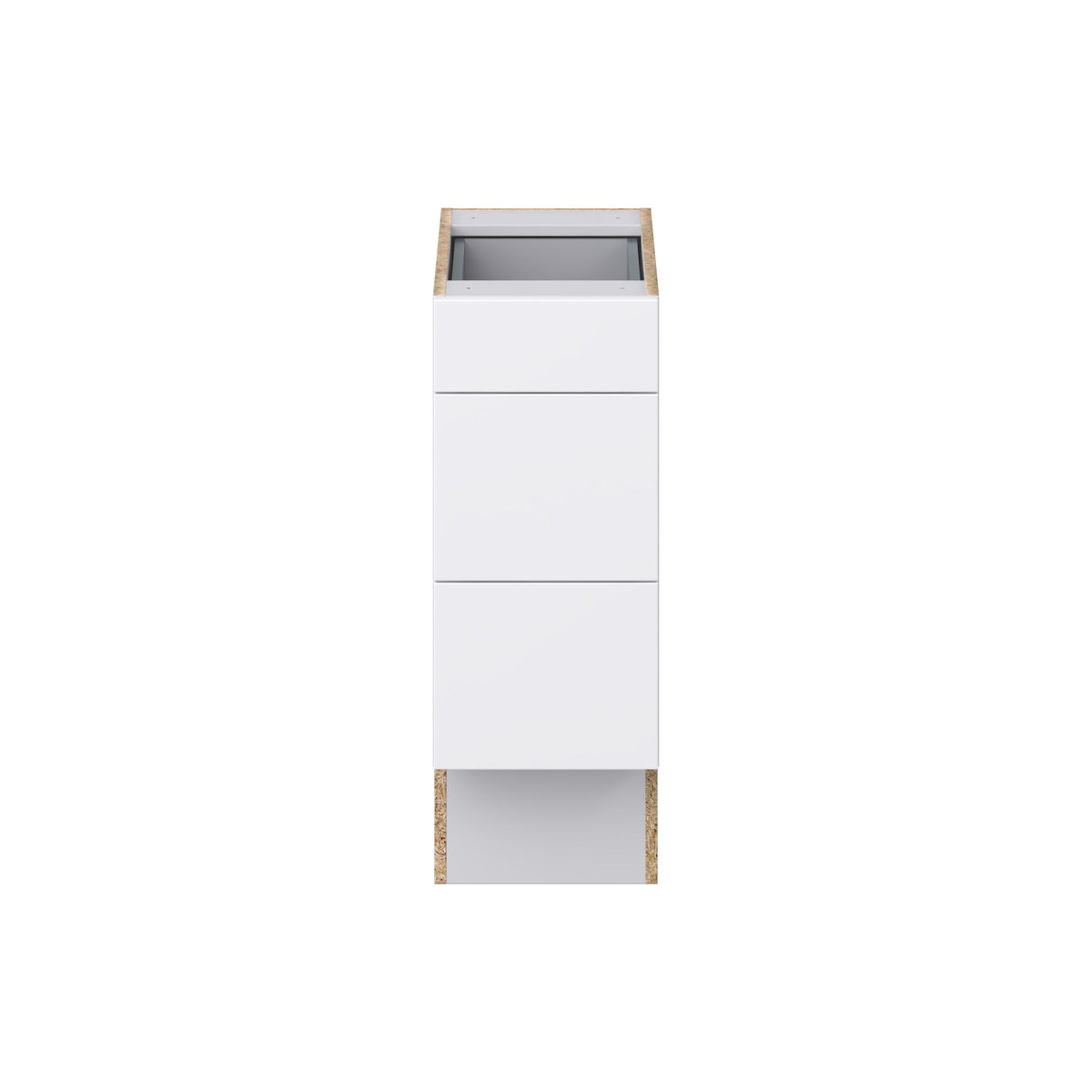 Hugo&Borg Lasalle 12-in W x 32.5-in H x 25-in D Bright White Slab 3-Drawer Base Fully Assembled Cabinet (Flat Panel Style)