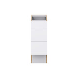 Hugo&Borg Lasalle 12-in W x 32.5-in H x 25-in D Bright White Slab 3-Drawer Base Fully Assembled Cabinet (Flat Panel Style)