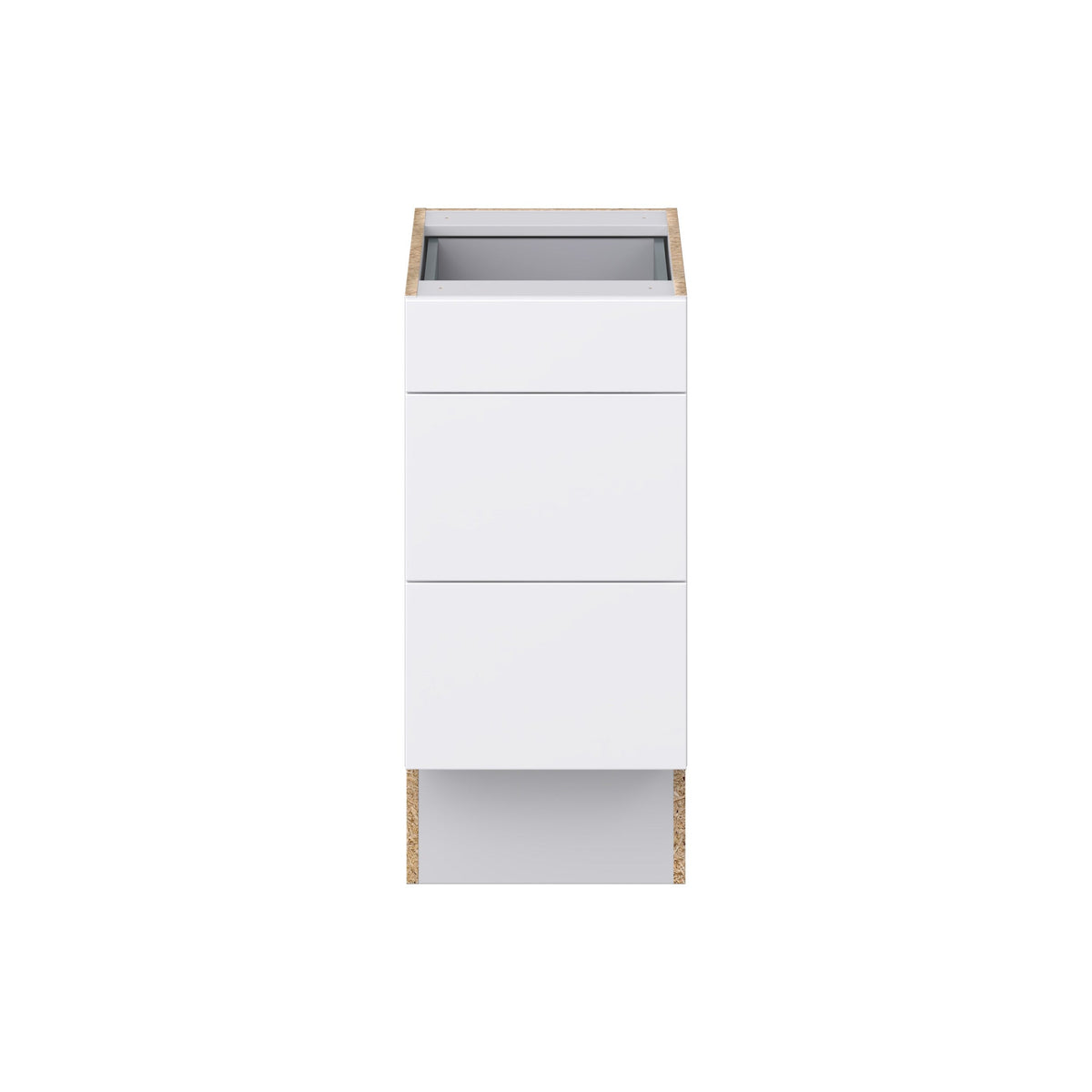Hugo&Borg Lasalle 15-in W x 32.5-in H x 25-in D Bright White Slab 3-Drawer Base Fully Assembled Cabinet (Flat Panel Style)