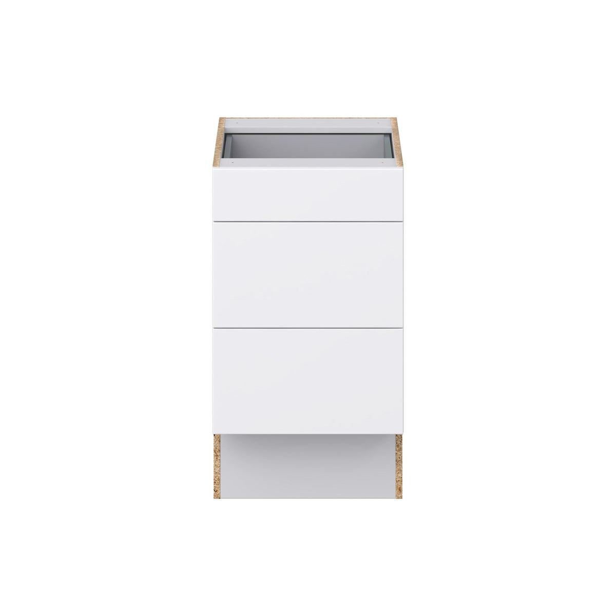 Hugo&Borg Lasalle 18-in W x 32.5-in H x 25-in D Bright White Slab 3-Drawer Base Fully Assembled Cabinet (Flat Panel Style)
