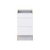 Hugo&Borg Lasalle 18-in W x 32.5-in H x 25-in D Bright White Slab 3-Drawer Base Fully Assembled Cabinet (Flat Panel Style)