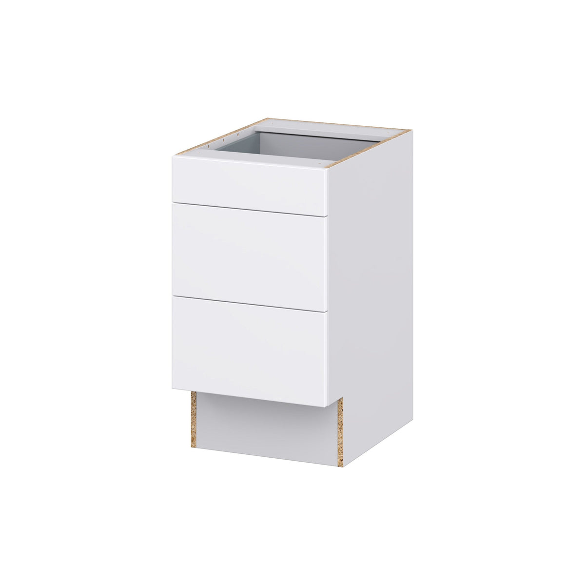 Hugo&Borg Lasalle 18-in W x 32.5-in H x 25-in D Bright White Slab 3-Drawer Base Fully Assembled Cabinet (Flat Panel Style)